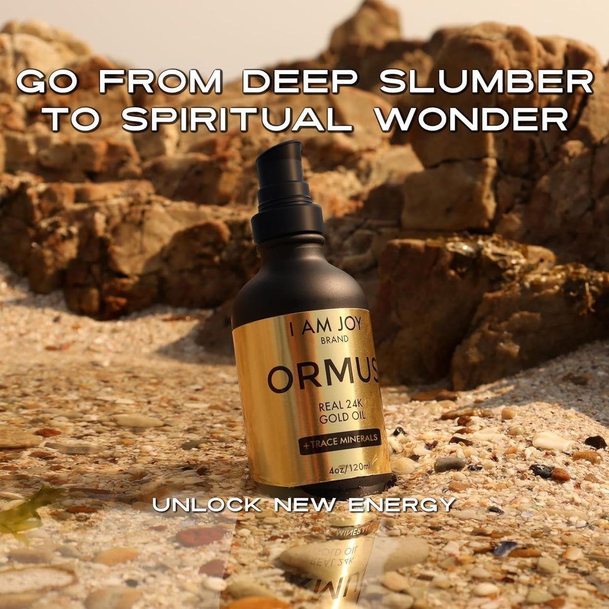 I Am Joy Co. Ormus Gold Oil Monoatomic | Supports Deeper Thought, Intuitive Awareness & Dream Clarity | Rich with Minerals, Platinum, Iridium | Non-Chemical Extraction | 4oz