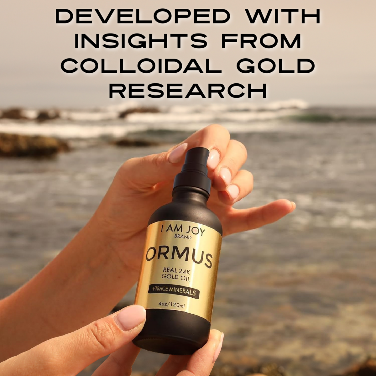 I Am Joy Co. Ormus Gold Oil Monoatomic | Supports Deeper Thought, Intuitive Awareness & Dream Clarity | Rich with Minerals, Platinum, Iridium | Non-Chemical Extraction | 4oz