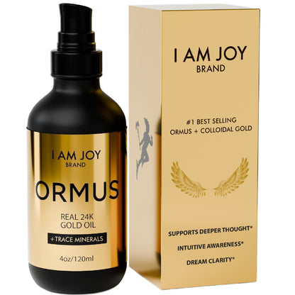 I Am Joy Co. Ormus Gold Oil Monoatomic | Supports Deeper Thought, Intuitive Awareness & Dream Clarity | Rich with Minerals, Platinum, Iridium | Non-Chemical Extraction | 4oz